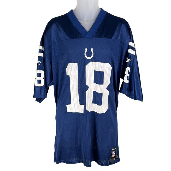 Reebok NFL Indianapolis Colts #18 Peyton Manning Mens L On Field Home Jersey - Picture 2 of 15